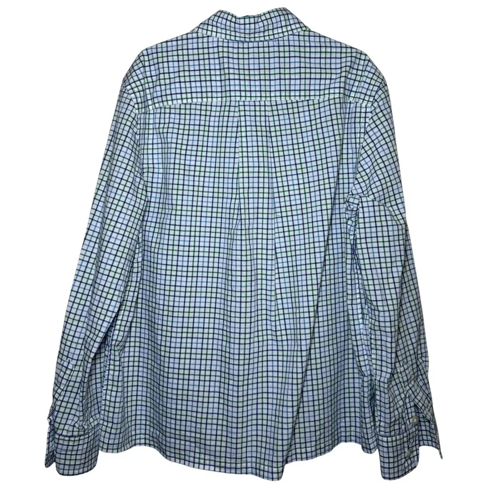Ralph Lauren Button Down Shirt Boys Blue Green Natural Stretch